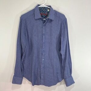 Robert Graham Men's‎ Classic Fit Blue Pattern Long Sleeve Button Down Shirt